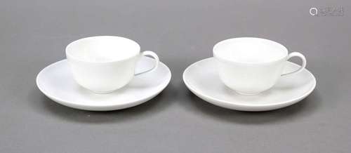 Two demitasse cups with saucer, KPM