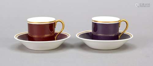 Two demitasse cups, KPM Berlin, ear