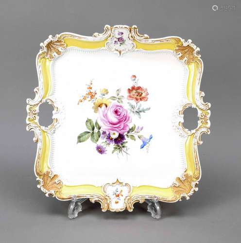 A showpiece tray, Meissen, knob swo