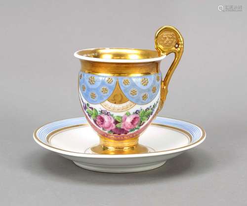 Cup with saucer, bell-shaped cup wi