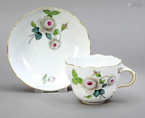 Coffee cup and saucer, Meissen, c.