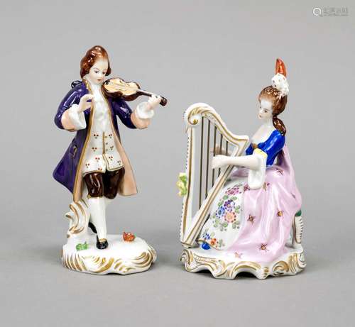 Two musician figures, Volkstedt, Th