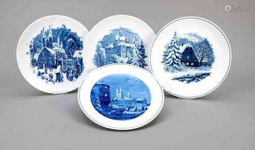 Four plates, Meissen, 1970s, 1st ch