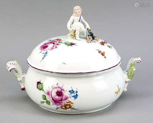 Round lidded tureen, Meissen, Marco