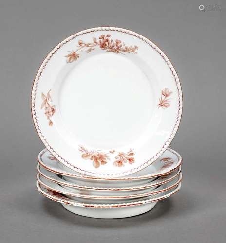 Set of 5 small plates, KPM Berlin,