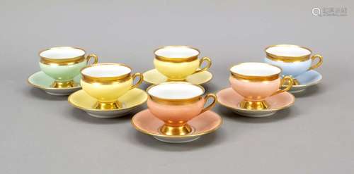 Six demitasse cups with saucer, KPM