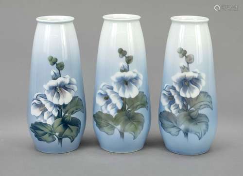 Three vases, Royal Copenhagen, mark