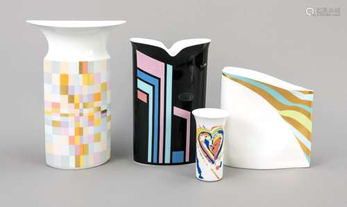 Four artist vases, Rosenthal, Studi