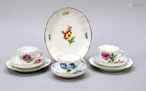 Meissen set, 9 pieces, 20th century