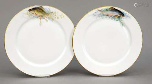 Two fish plates, Meissen, Knauf-Sch