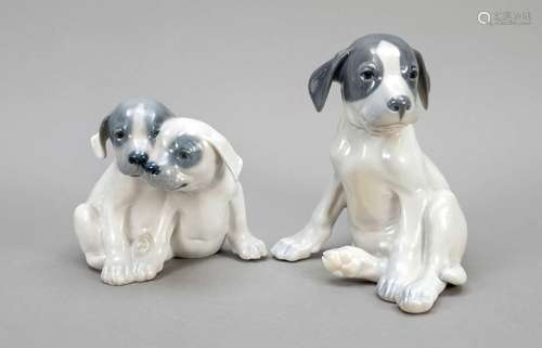 Two dog figures, Royal Copenhagen,