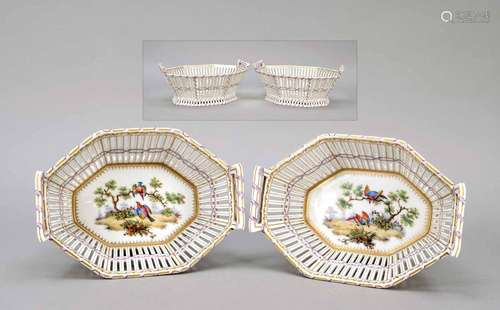 Two basket bowls, KPM Berlin, 20th