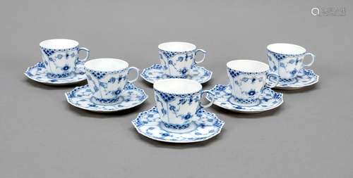 Six demitasse cups with saucers, Ro