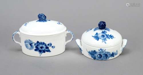 Two lidded jars, Royal Copenhagen,