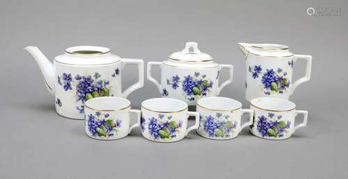 Tea service, 7 pieces, Zsolnay-Pécs