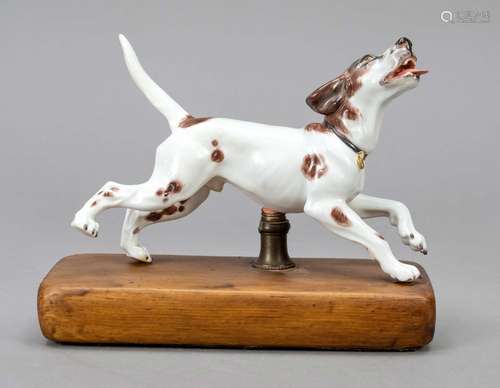 Running pointing dog, Meissen, mark