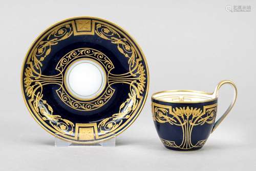 Art Nouveau cup and saucer, KPM Ber