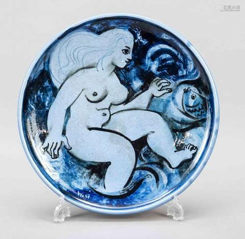 Wall plate, ceramics, female nude w