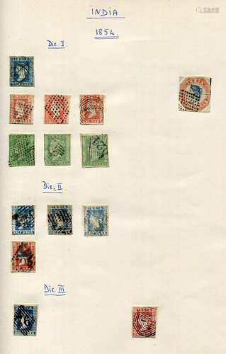 A collection of India stamps in a New Age album from 1854 ½ ...