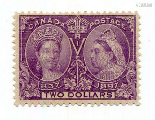 A Canada 1897 Jubilee $2 violet stamp