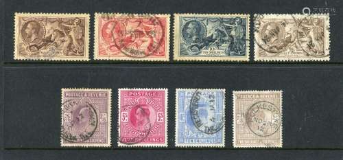 A group of Great Britain used stamps on stock cards with 1d ...