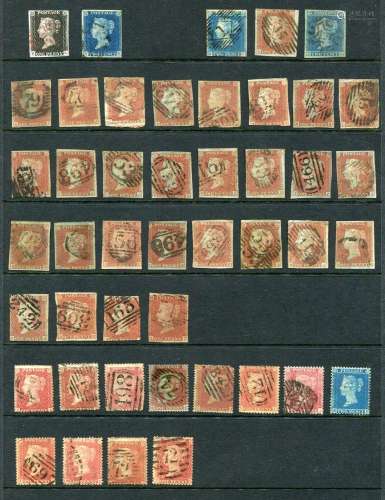 An album of Great Britain stamps with 1840 1d black and 2d b...