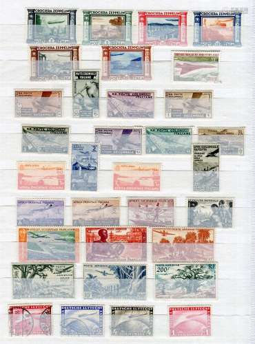 A collection of Airmail stamps in a stock book with high val...