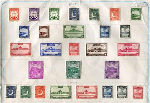 A collection of Pakistan mint stamps from 1947 India overpri...