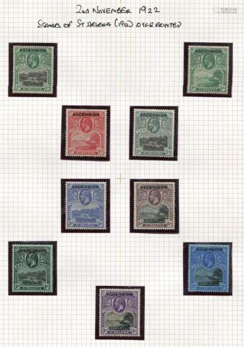 A collection of Ascension stamps in four albums from 1922-20...