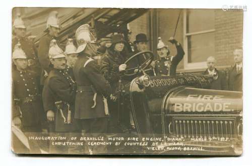BEXHILL-ON-SEA. A photographic postcard titled 'Inauguration...