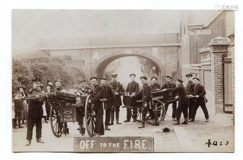 BRIGHTON. A group of 9 postcards relating to Fire Brigades i...