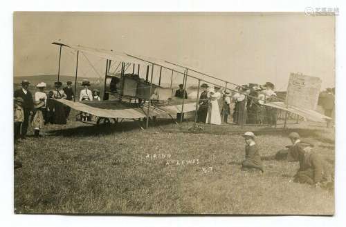 LEWES. A group of 4 photographic postcards of aviation inter...