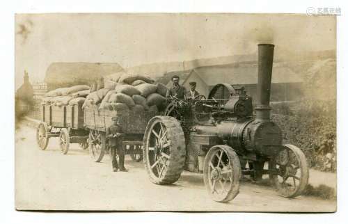 PYECOMBE. A photographic postcard of a steam engine passing ...
