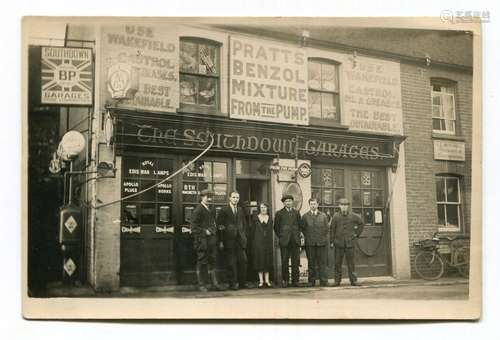 STORRINGTON. A photographic postcard of Southdown Garages in...