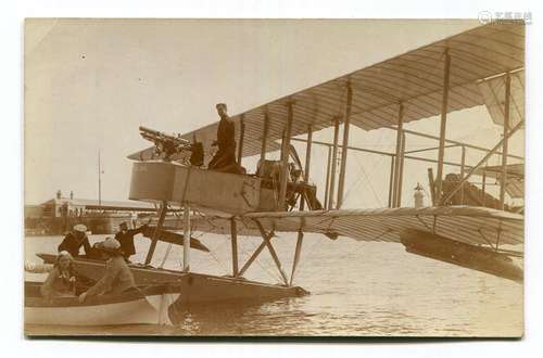 A group of 11 photographic postcards of waterplanes at Ramsg...