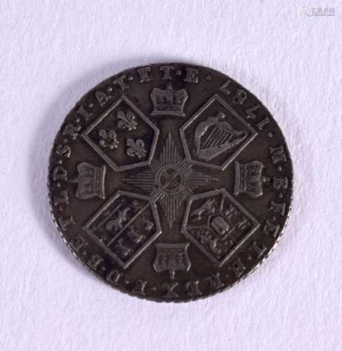A GEORGE III SILVER SIXPENCE DATE 1787. 2cm diameter, weight...