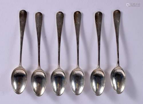 SIX STERLING SILVER TEASPOONS BY ISRAEL SIGMOND GREENBERG. H...