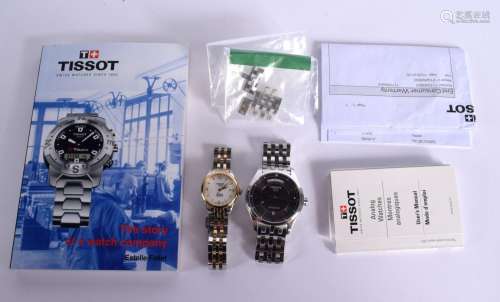 TWO TISSOT WATCHES - GENTS DAY/DATE AUTOMATIC AND A LADIES L...