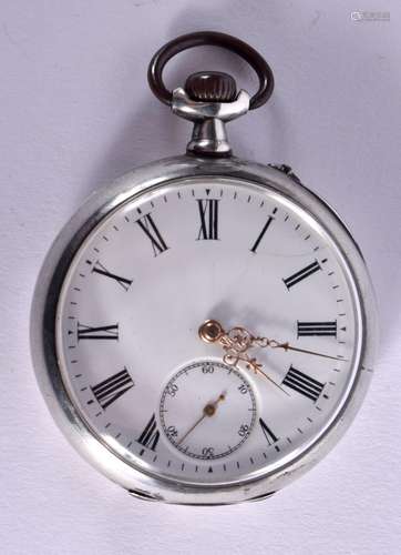 A ZENITH CONTINENTAL SILVER POCKET WATCH. Stamped 800, dial ...