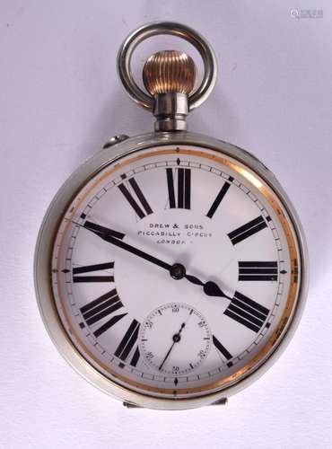 A GOLIATH POCKET WATCH BY DREW & SONS OF PICCADILLY, LON...