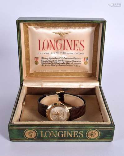 A BOXED LONGINES 1959 VINTAGE 10 CT GOLD FILLED WATCH, STARB...