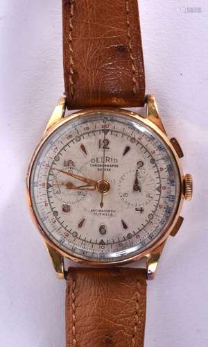 DELRIO CHRONOGRAPHE SUISSE: A GENTLEMAN`S 18K CHRONOGRAPH WR...