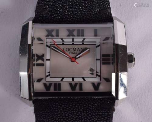 LOCMAN OTTO STAINLESS STEEL WITH MOTHER-OF-PEARL DIAL WATCH....