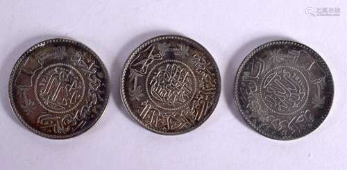 THREE ISLAMIC SILVER COINS. (3)