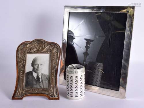 AN ART NOUVEAU SILVER PHOTOGRAPH FRAME together with another...