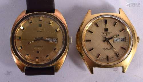 TWO TISSOT SEASTAR AUTOMATIC WATCHES. Largest dial 4cm incl ...