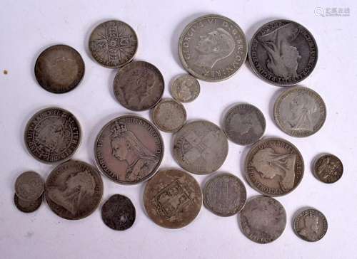 A COLLECTION OF PRE 1947 COINS. Weight 223g (22)