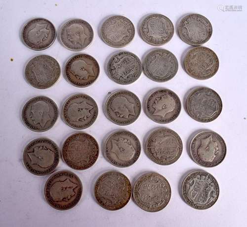 TWENTY FOUR HALF CROWN COINS. Weight 335g (24)