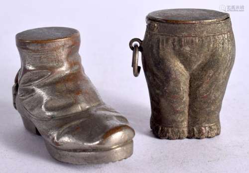 TWO NOVELTY VESTA CASES IN THE FORM OF A BOOT AND A PAIR OF ...