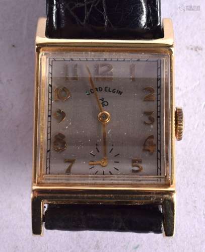 A 14CT GOLD LORD ELGIN WRIST WATCH. Stamped 14K, Dial 2.4cm ...